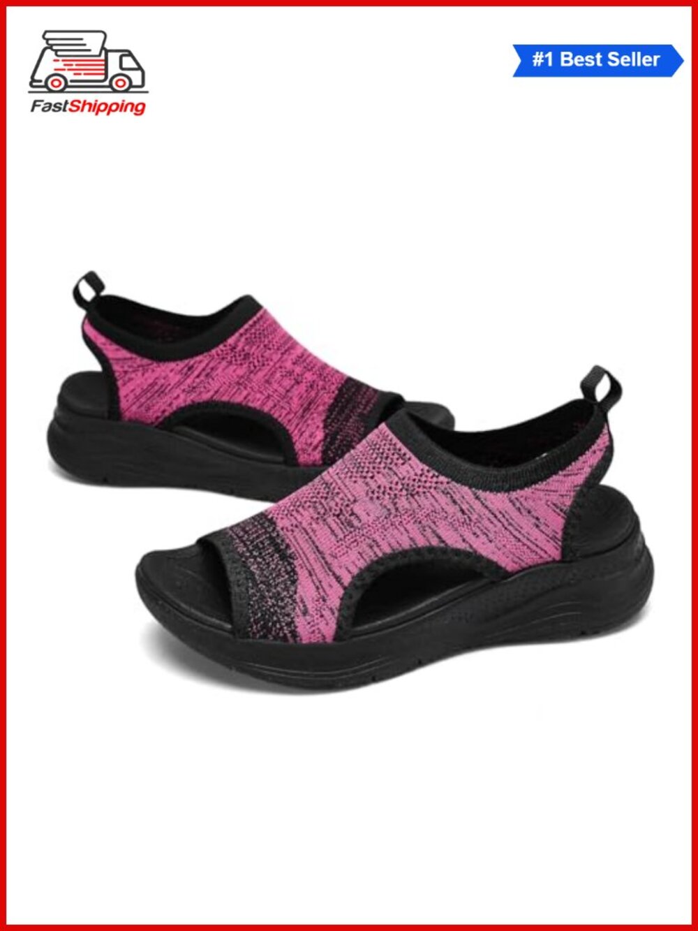 Orthopedic Arch Support Sport Sandals Open Toe Slip On Platform